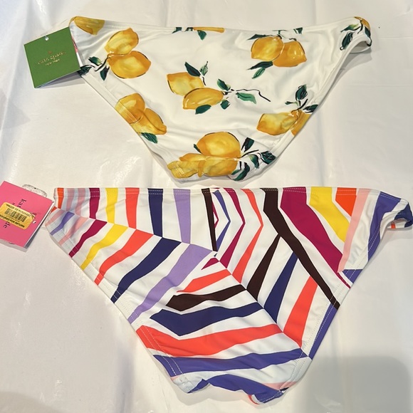 NWT KATE SPADE XS bundle lemons and multi stripe swim bottoms - Picture 4 of 8